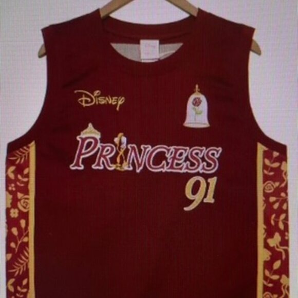 Disney Beauty & The Beast Belle Women's Plus Size 2X 3X Crop Basketball Jersey - Picture 1 of 11